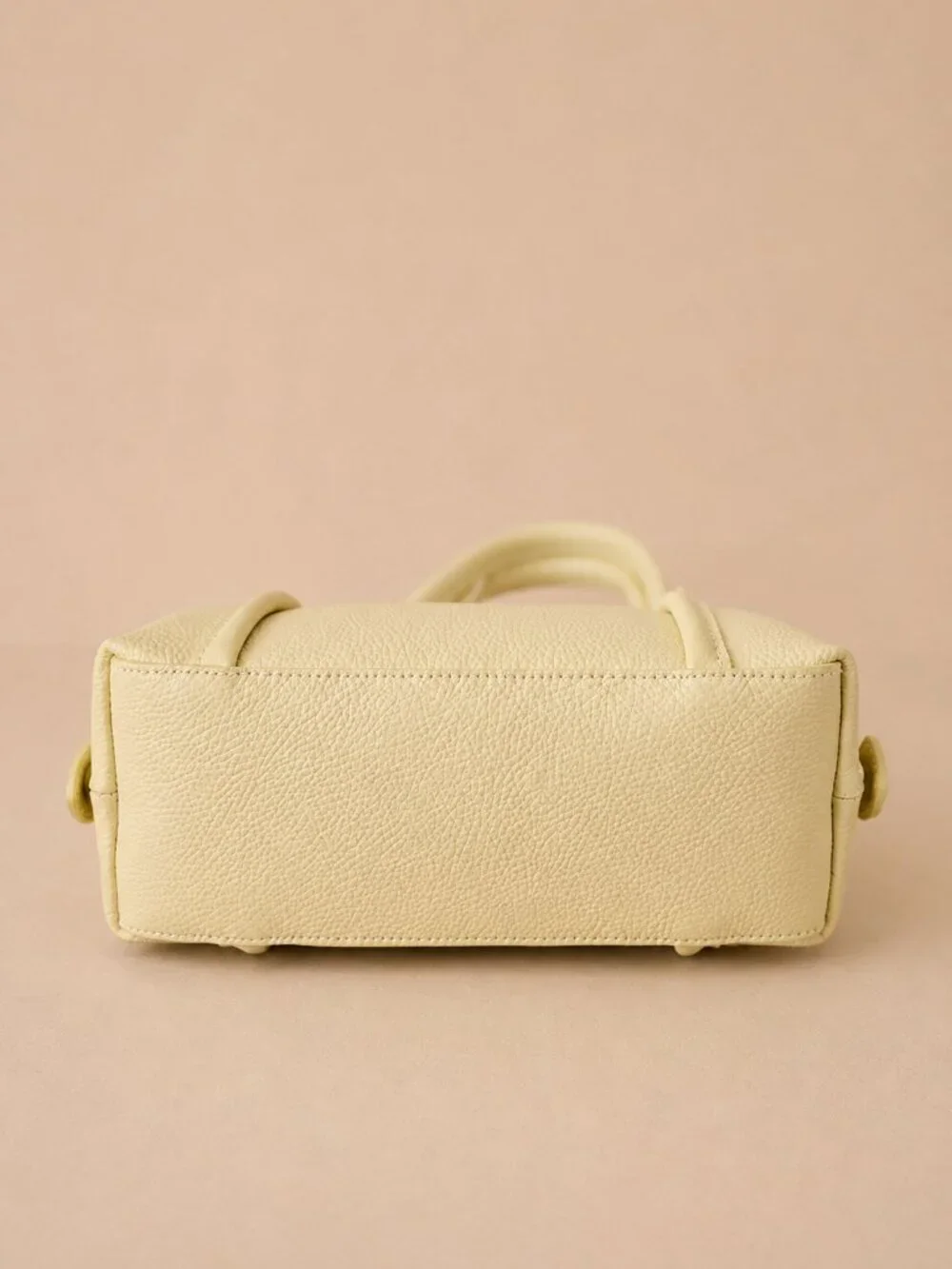 Italian Leather Barrel Bag, Butter Yellow East-West Shoulder Purse